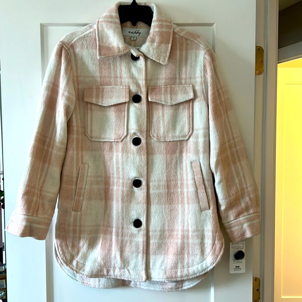 Pink plaid shacket